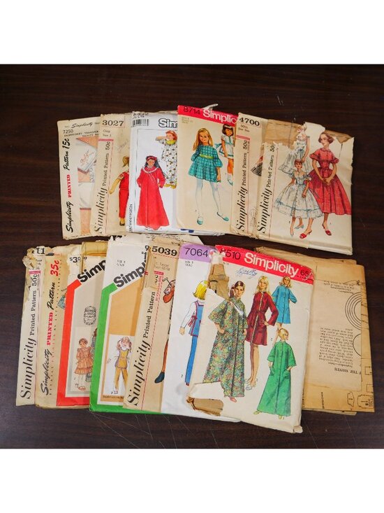 Simplicity Other - Lot Of 13 Vintage Simplicity Sewing Patterns For Women & Kids Dresses Pajamas Do